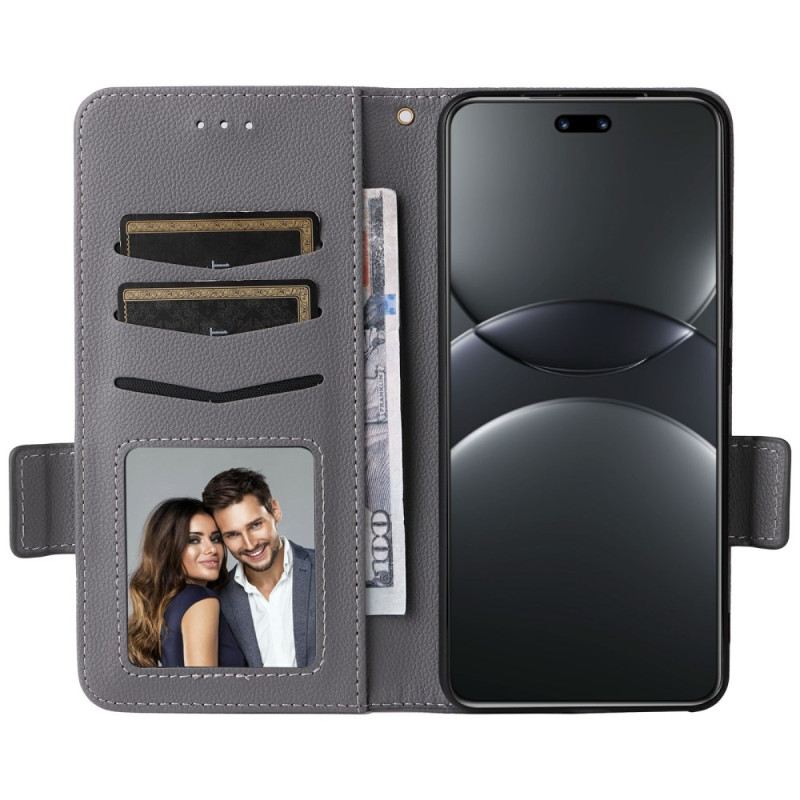 Bőrtok Huawei Nova 13 Pro Licsi Műbőr Pánt