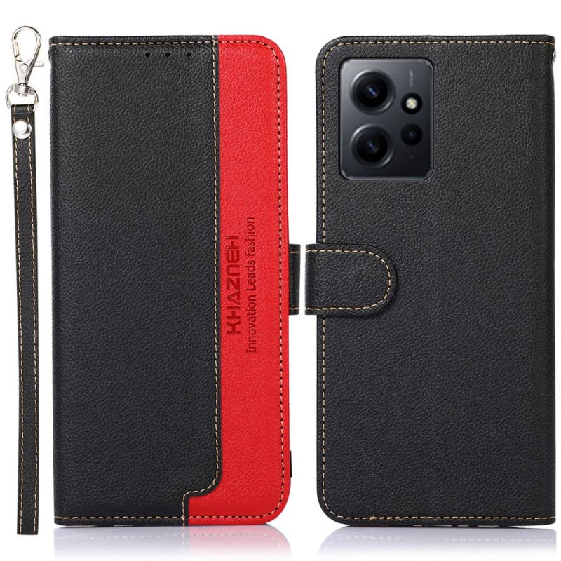 Fliptok / Bőrtok Xiaomi Redmi Note 12 4G Licsi Stílusú Rfid Khazneh