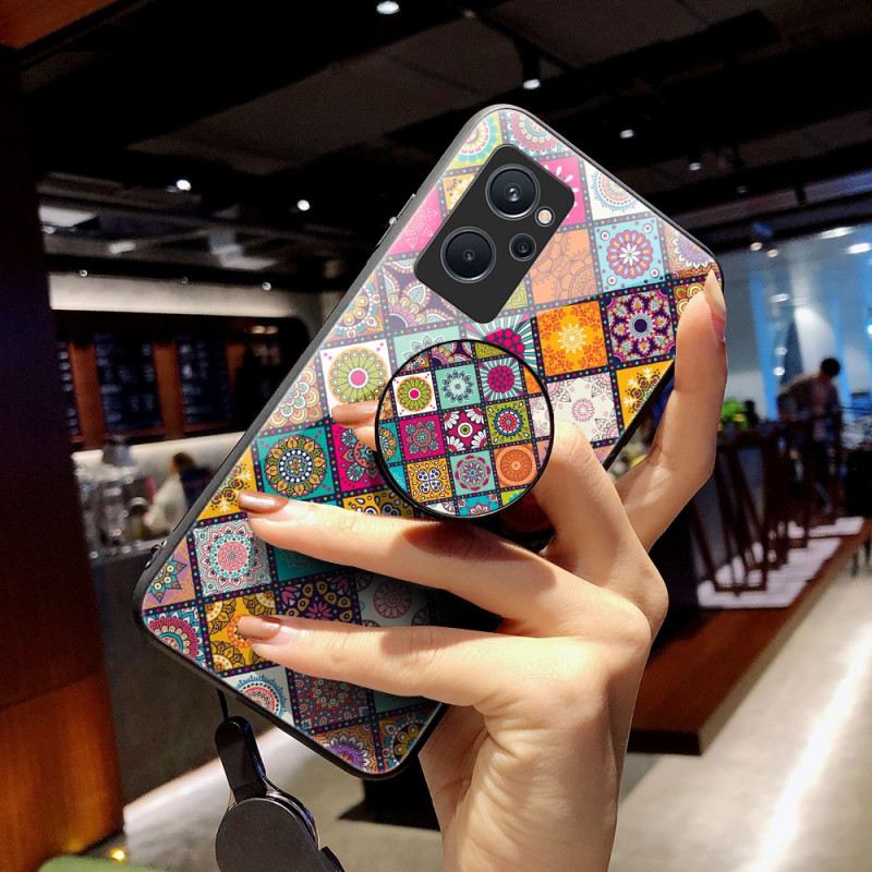Tok Realme 9i Patchwork Mágneses Tartó
