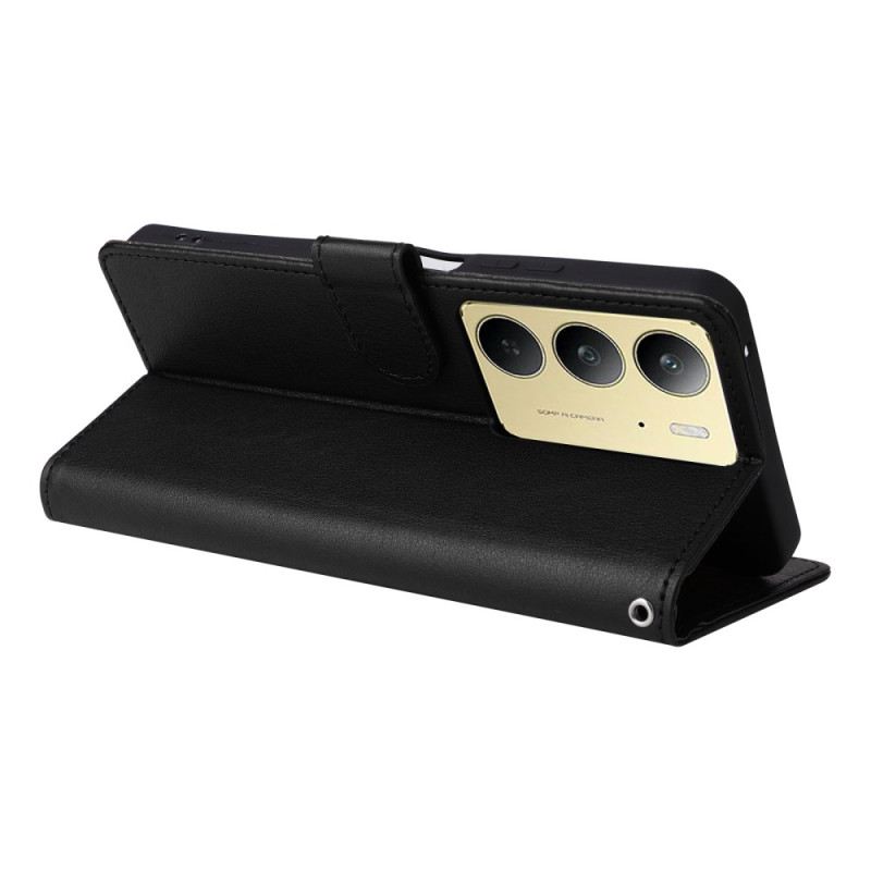 Bőrtok Realme 14x 5g Egyszínű Műbőr