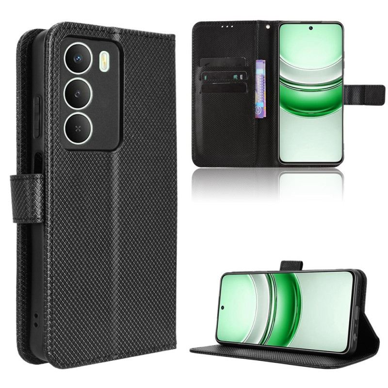 Bőrtok Realme 14x 5g Gyémánt Textúra