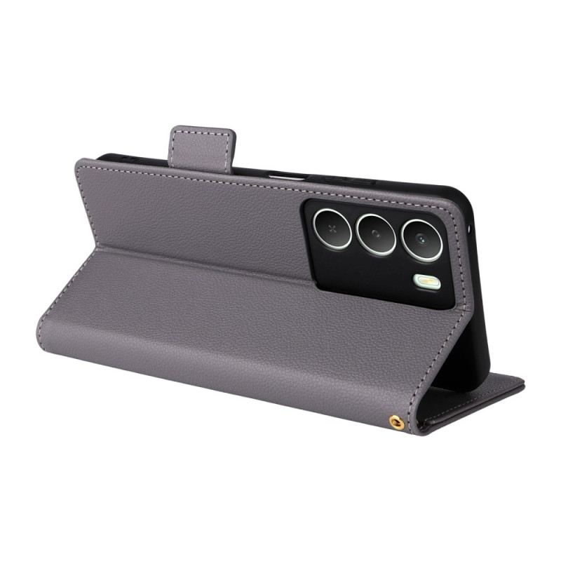 Bőrtok Realme 14x 5g Licsi Textúra Nyakpánttal