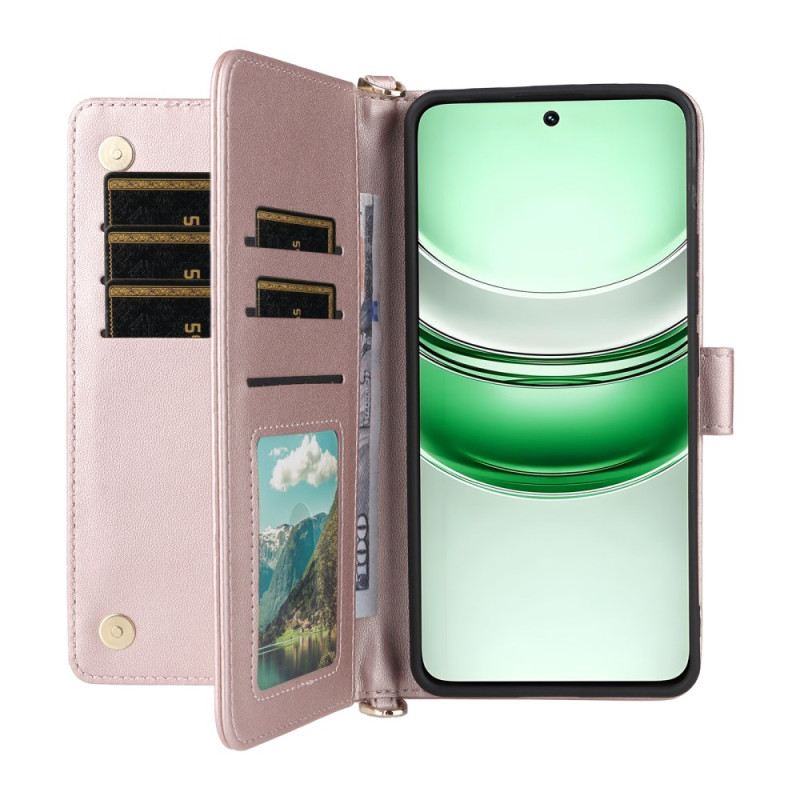 Bőrtok Realme 14x 5g Steppelt Pánttal És Vállpánttal