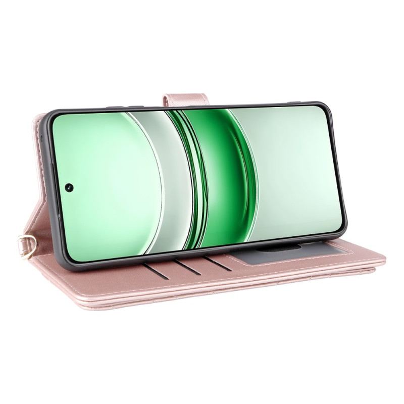 Bőrtok Realme 14x 5g Steppelt Pánttal És Vállpánttal