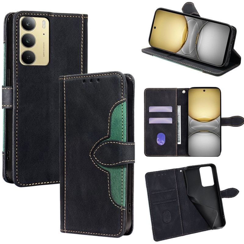 Bőrtok Realme 14x 5g Virágminta