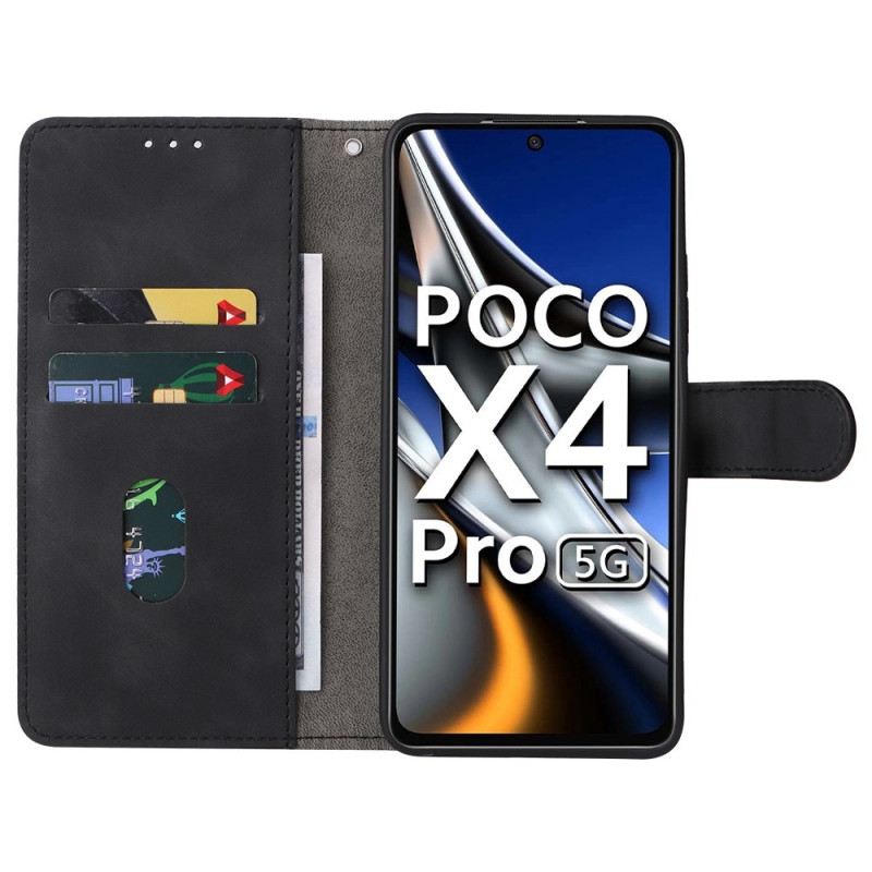 Fliptok / Bőrtok Poco X4 Pro 5G Sima Bőr Stílus