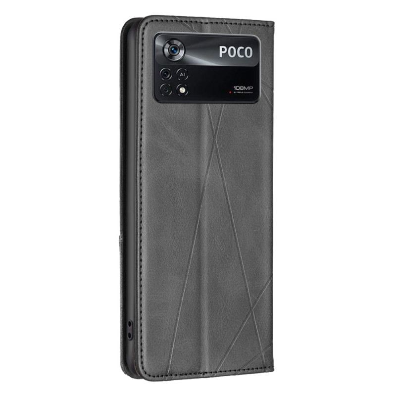 Fliptok Poco X4 Pro 5G Bőrtok Geometriai Minták
