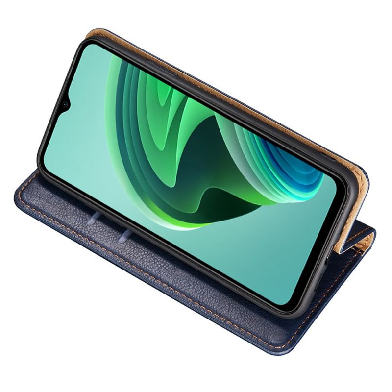 Fliptok Poco X4 Pro 5G Bőrtok Műbőr Varrás