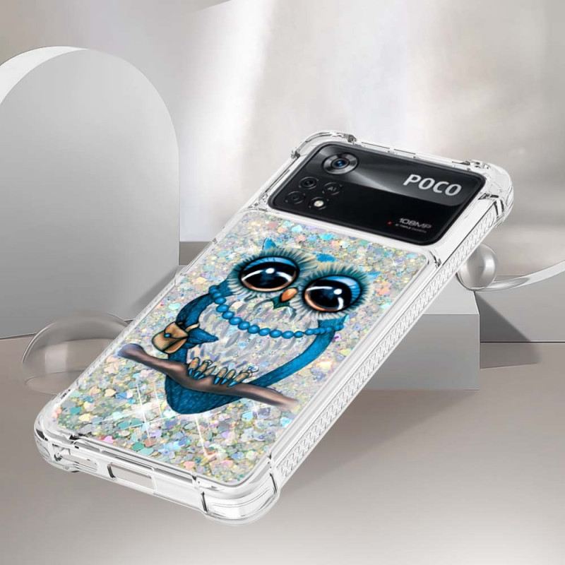 Tok Poco X4 Pro 5G Bagoly Glitter Asszony