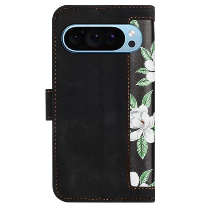 Bőrtok Google Pixel 9 Virágos Szíj