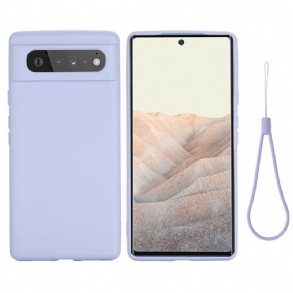 Telefontok Google Pixel 6 Folyékony Szilikon Nyakpánttal