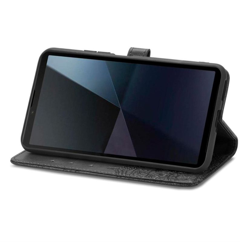 Bőrtok Sony Xperia 10 Vi Barokk Mandala Szíjjal