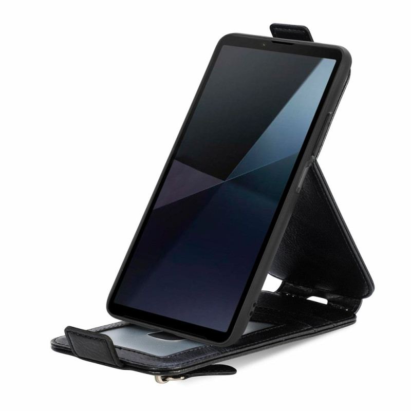 Bőrtok Sony Xperia 10 Vi Függőleges Füles Érmepénztárca