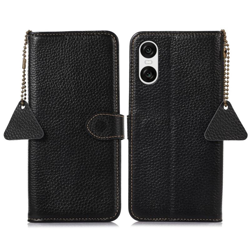 Bőrtok Sony Xperia 10 Vi Rfid Blokkolás És Litchi Textúra