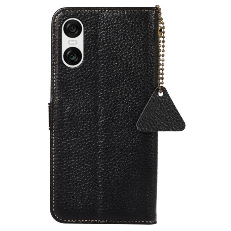 Bőrtok Sony Xperia 10 Vi Rfid Blokkolás És Litchi Textúra