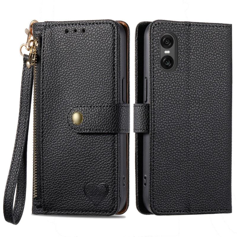 Bőrtok Sony Xperia 10 Vi Rfid Blokkoló Pénztárca És Zsinór