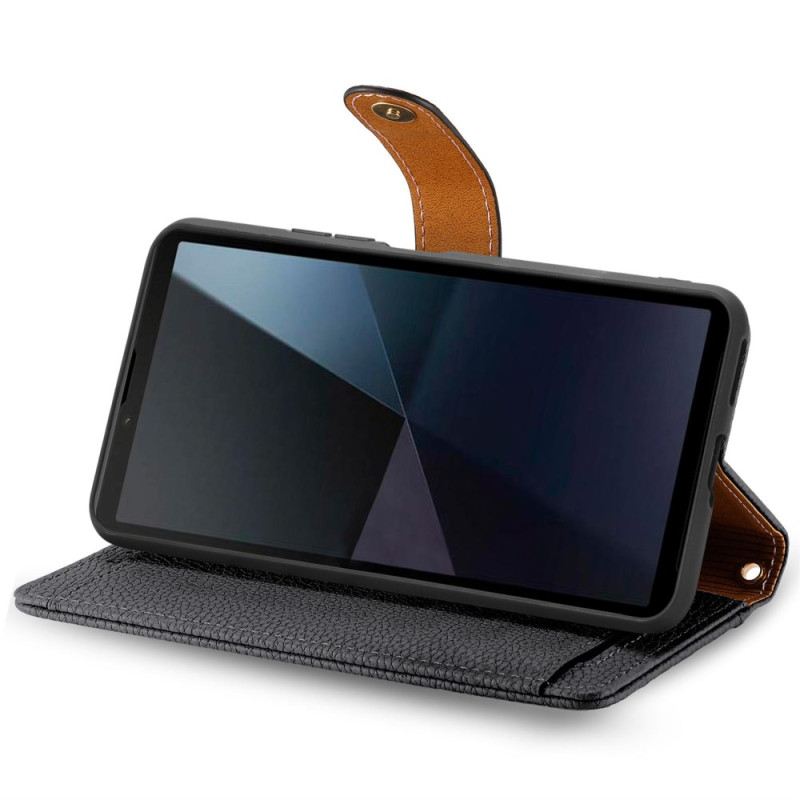 Bőrtok Sony Xperia 10 Vi Rfid Blokkoló Pénztárca És Zsinór