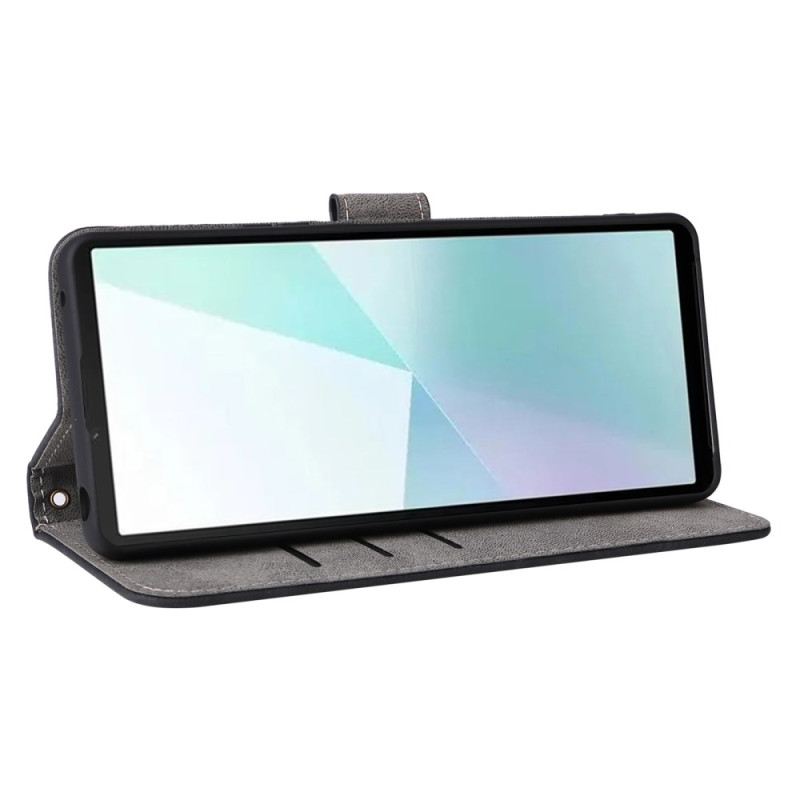 Bőrtok Sony Xperia 10 Vi Velúr Hatás Pánttal