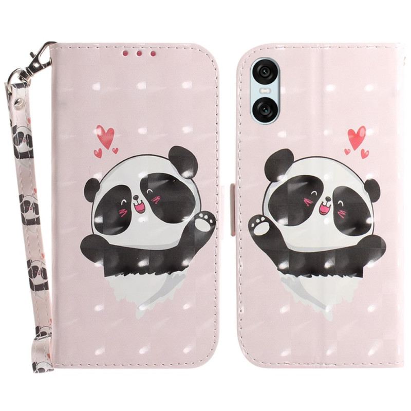 Fliptok Sony Xperia 10 Vi Panda Love Szíjjal