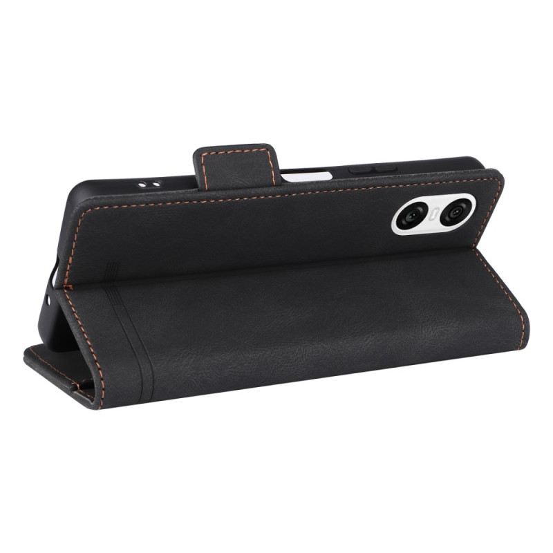 Fliptok Sony Xperia 10 Vi Retro Stílusú Velúr Hatás