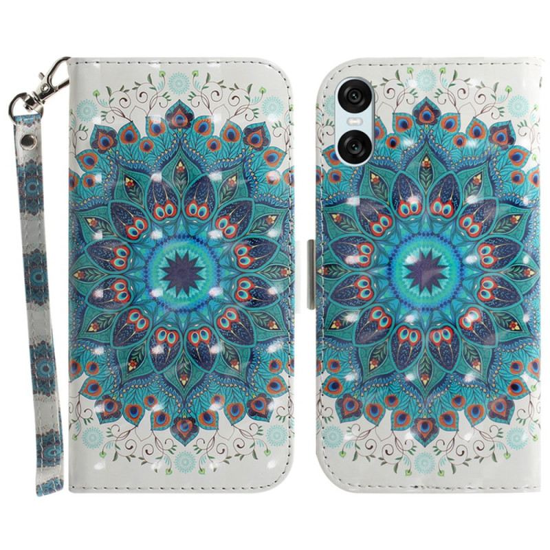 Fliptok Sony Xperia 10 Vi Zöld Mandala Szíjjal