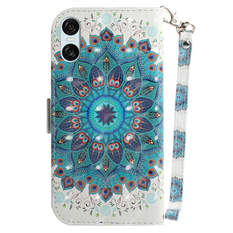 Fliptok Sony Xperia 10 Vi Zöld Mandala Szíjjal