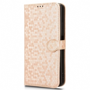 Kinyitható Bőrtok Sony Xperia 10 Vi Fényes Pontok Szíjjal