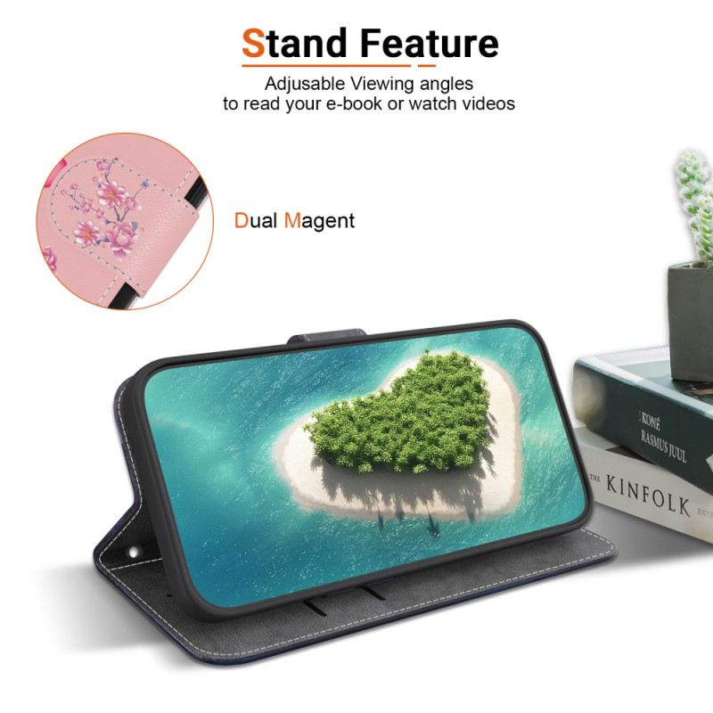 Kinyitható Bőrtok Sony Xperia 10 Vi Sakura Szíj