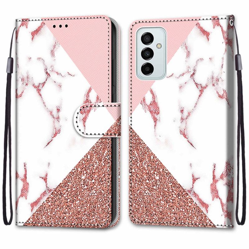 Fliptok / Bőrtok Samsung Galaxy M23 5G Márvány És Csillogó Háromszög