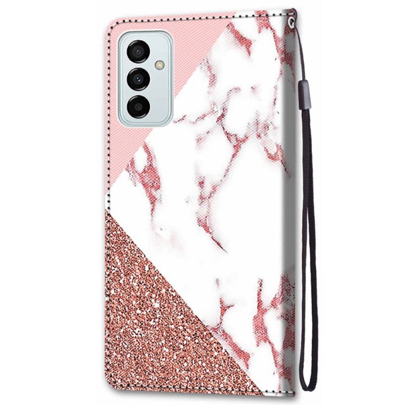 Fliptok / Bőrtok Samsung Galaxy M23 5G Márvány És Csillogó Háromszög