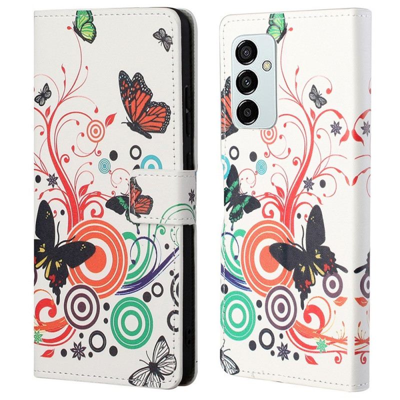 Fliptok / Bőrtok Samsung Galaxy M23 5G Pillangók Pillangók
