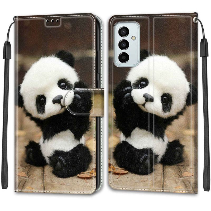 Fliptok / Bőrtok Samsung Galaxy M23 5G szíjjal Kis Panda Szíjjal