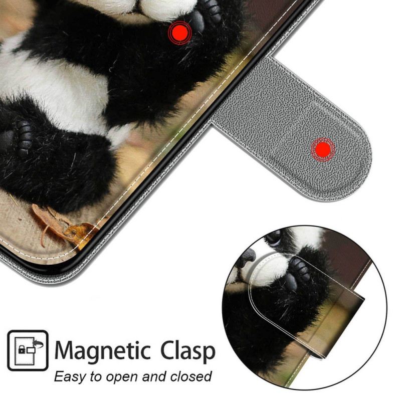 Fliptok / Bőrtok Samsung Galaxy M23 5G szíjjal Kis Panda Szíjjal