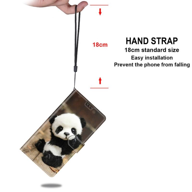 Fliptok / Bőrtok Samsung Galaxy M23 5G szíjjal Kis Panda Szíjjal