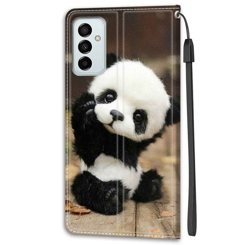 Fliptok / Bőrtok Samsung Galaxy M23 5G szíjjal Kis Panda Szíjjal