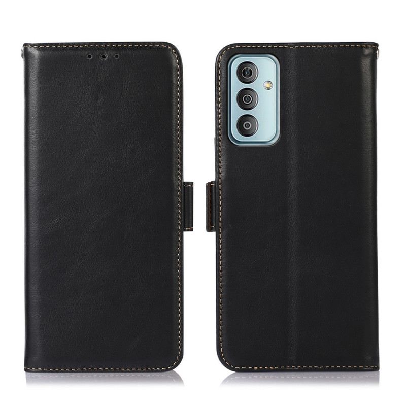Fliptok / Bőrtok Samsung Galaxy M23 5G Valódi Bőr Rfid Funkció