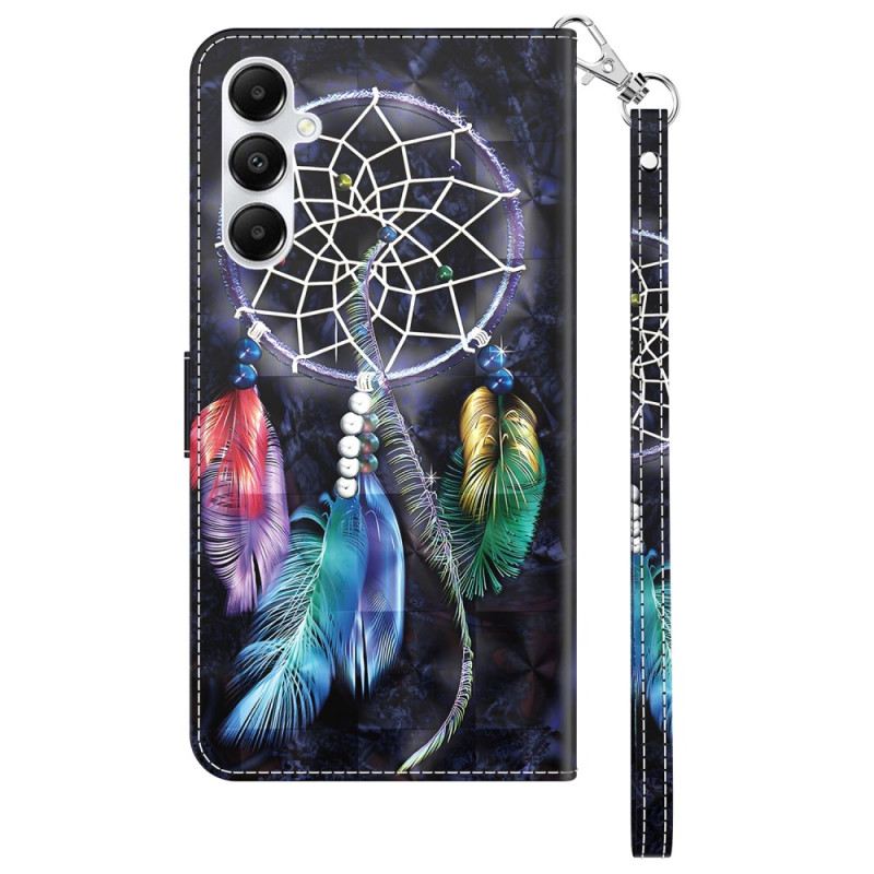 Bőrtok Samsung Galaxy A15 Álomfogó Fekete Alapon Pánttal
