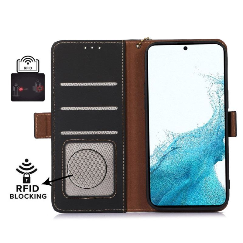 Bőrtok Samsung Galaxy A15 Bőr Rfid Blokkolással