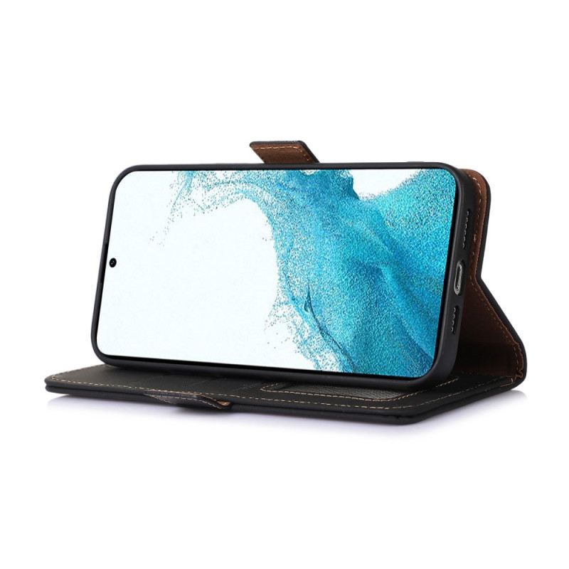 Bőrtok Samsung Galaxy A15 Bőr Rfid Blokkolással