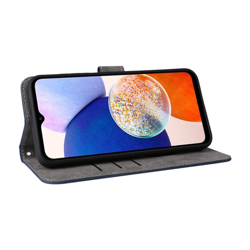 Bőrtok Samsung Galaxy A15 Bőr Stílusú Pénztárca Rfid-blokkolással