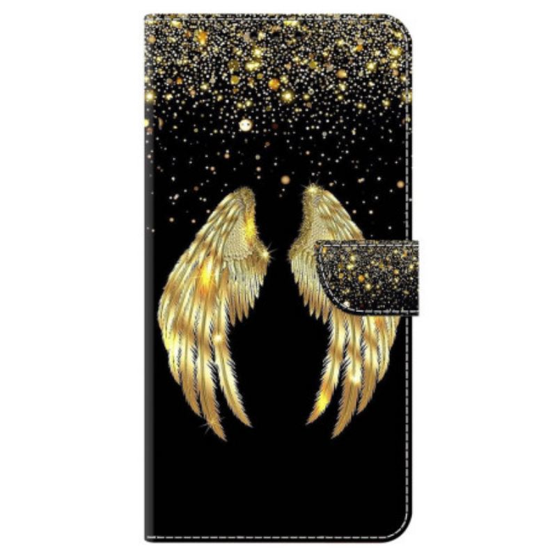 Bőrtok Samsung Galaxy A15 Golden Wings