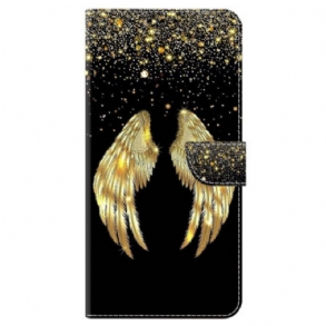 Bőrtok Samsung Galaxy A15 Golden Wings