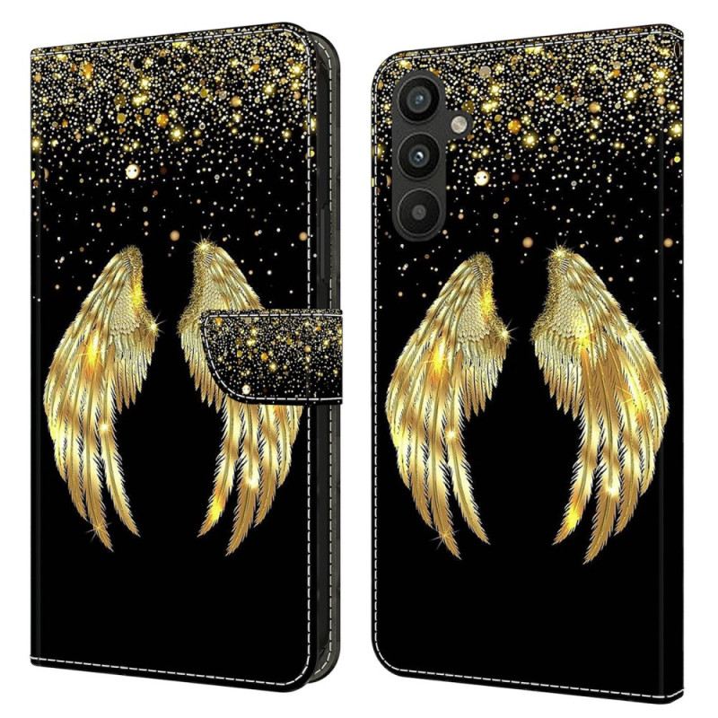Bőrtok Samsung Galaxy A15 Golden Wings
