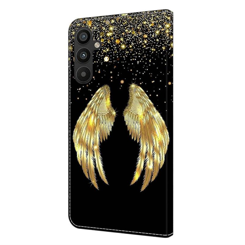 Bőrtok Samsung Galaxy A15 Golden Wings