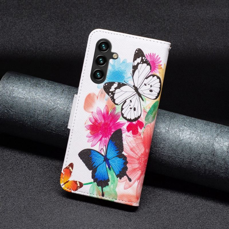 Bőrtok Samsung Galaxy A15 Két Pillangó