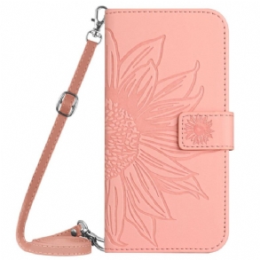 Bőrtok Samsung Galaxy A15 Napraforgó Vállpánttal