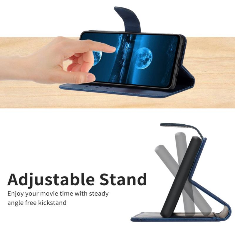 Bőrtok Samsung Galaxy A15 Vonalak És Pontozott Pántok