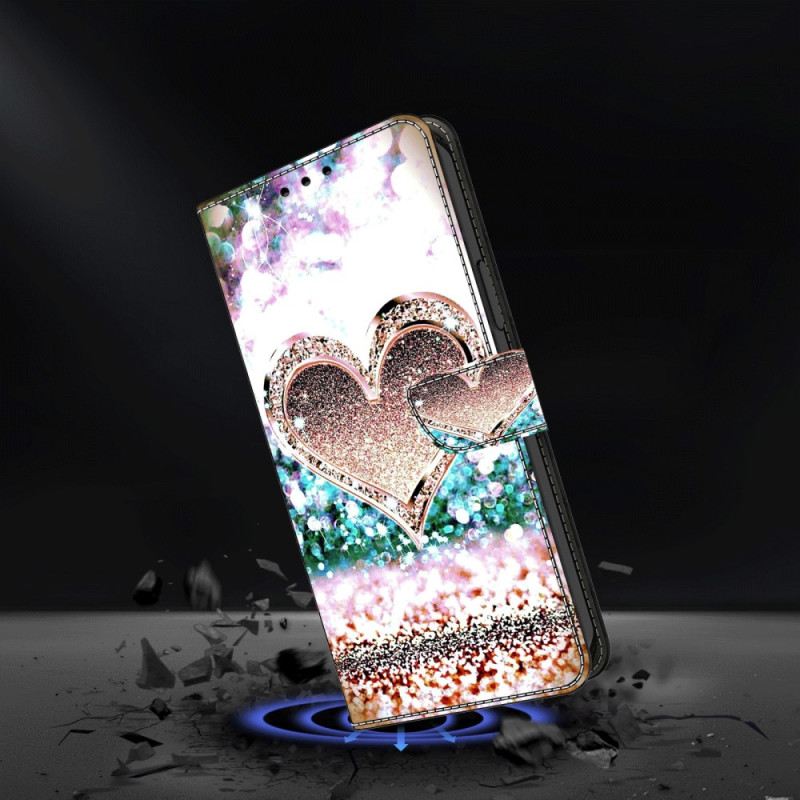 Fliptok Samsung Galaxy A15 Gyémánt Szív