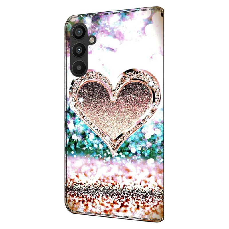 Fliptok Samsung Galaxy A15 Gyémánt Szív