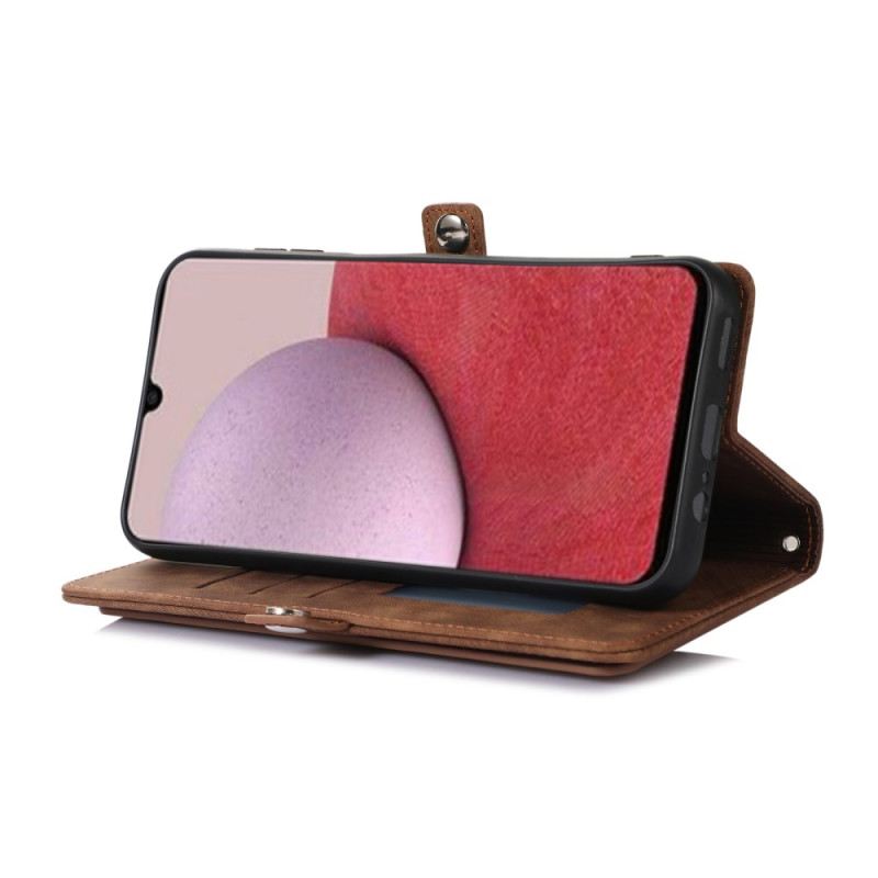 Fliptok Samsung Galaxy A15 Pénztárca Pánttal És Vállpánttal